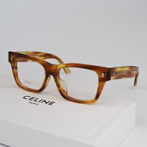 NEW Celine CL50011F 056 Stripped Havana Geometric Women Eyeglasses CL 50011F